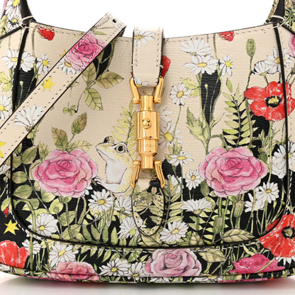 Gucci X YUKO HIGUCHI Shangai Calfskin Floral Print Mini Jackie 1961 Hobo White Multicolor 7 of 9