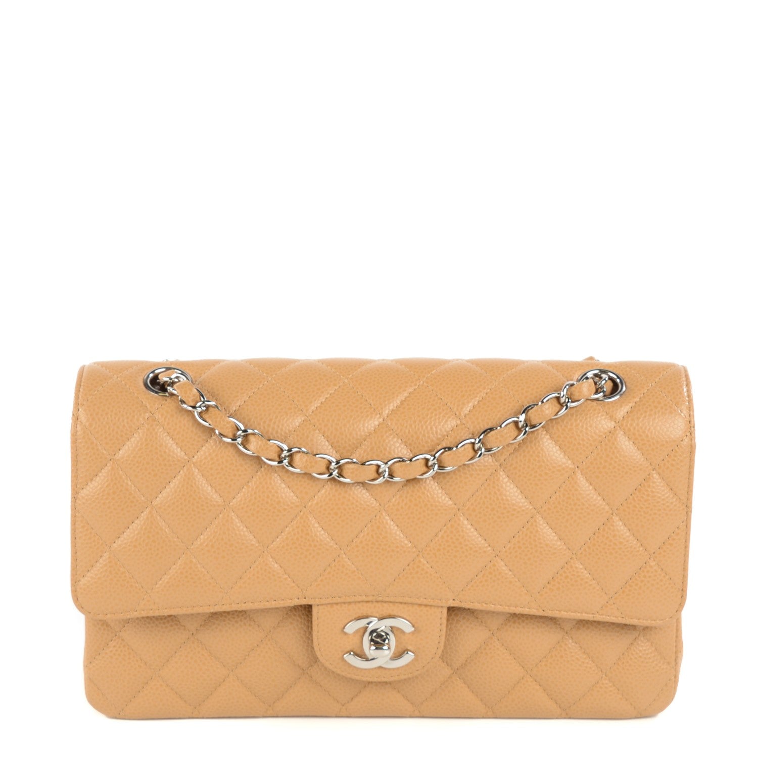 Chanel Caviar Quilted Medium Double Flap Beige 1 of 8
