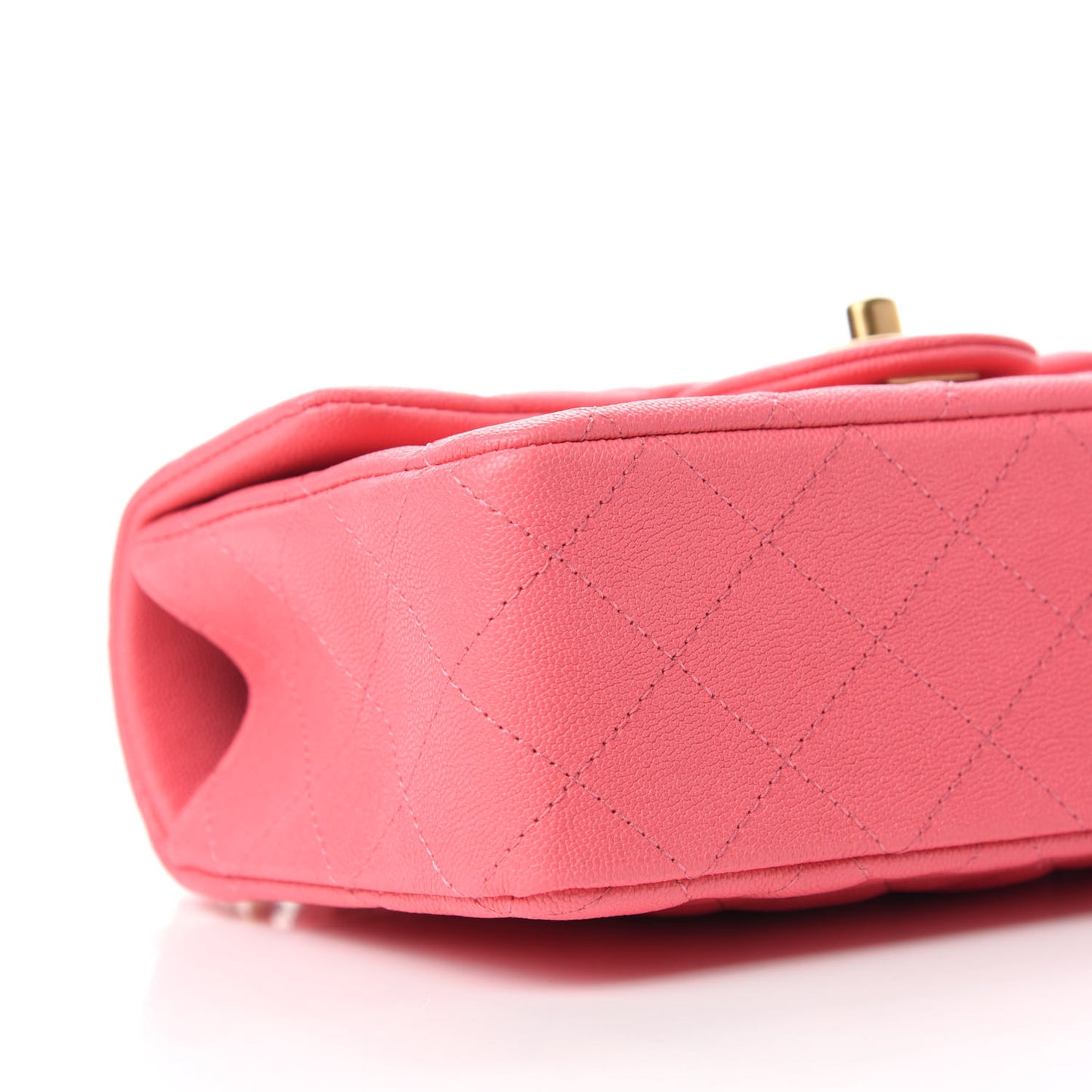 Caviar Quilted Mini Top Handle Rectangular Flap Pink