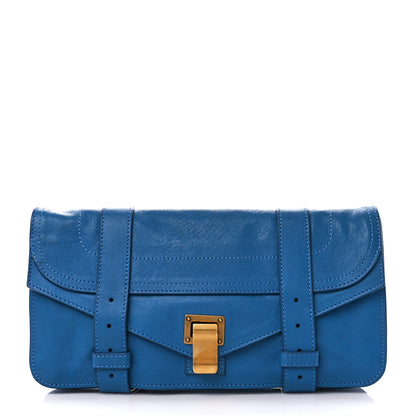Proenza Schouler Lambskin PS1 Pochette Clutch Blue 1 of 14