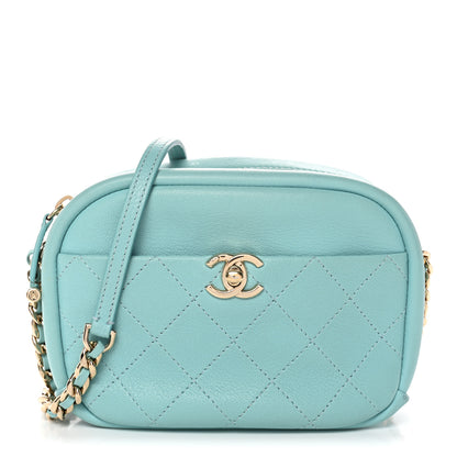 Chanel Goatskin Quilted Small Casual Trip Camera Case Light Blue 1 of 11