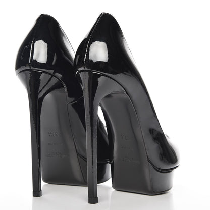 Saint Laurent Patent Calfskin Janis 105 Pumps 37.5 Nero Black 4 of 10