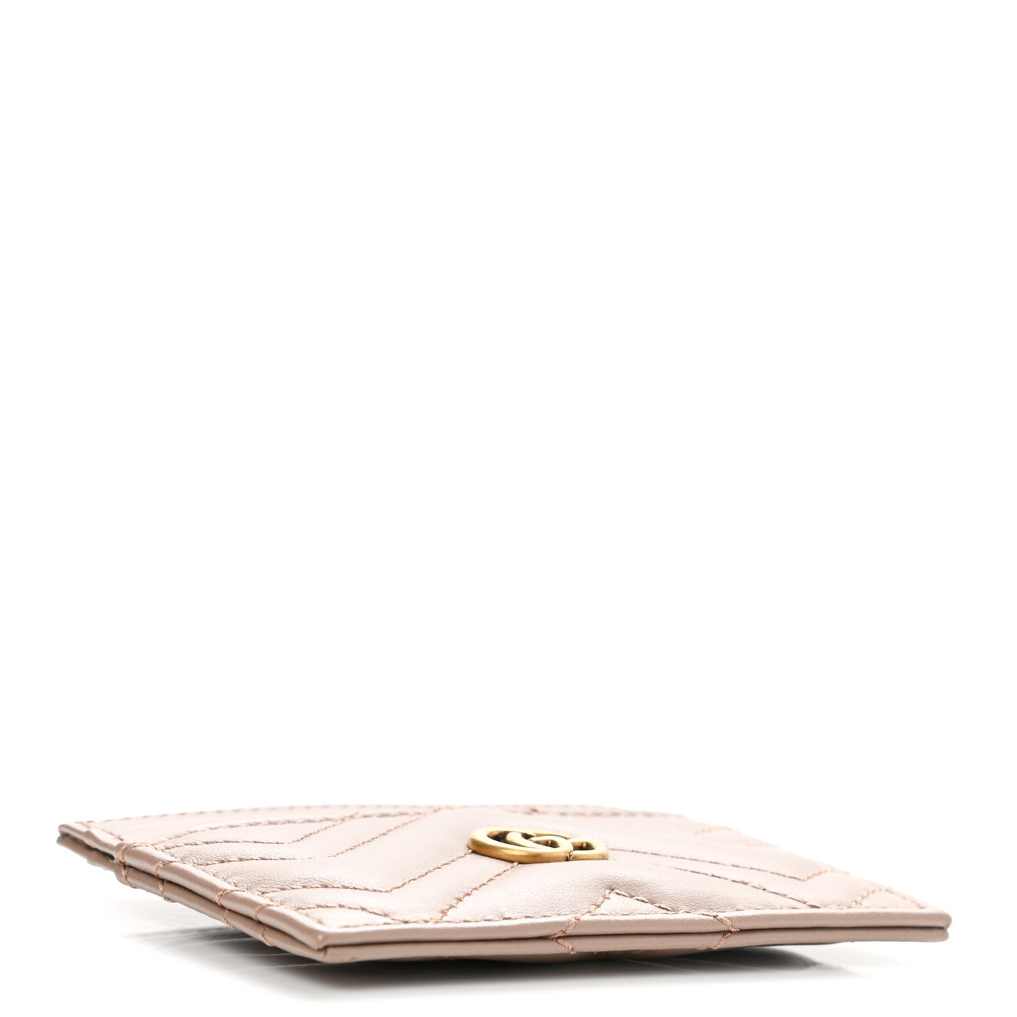 Calfskin Matelasse GG Marmont Card Holder Porcelain Rose