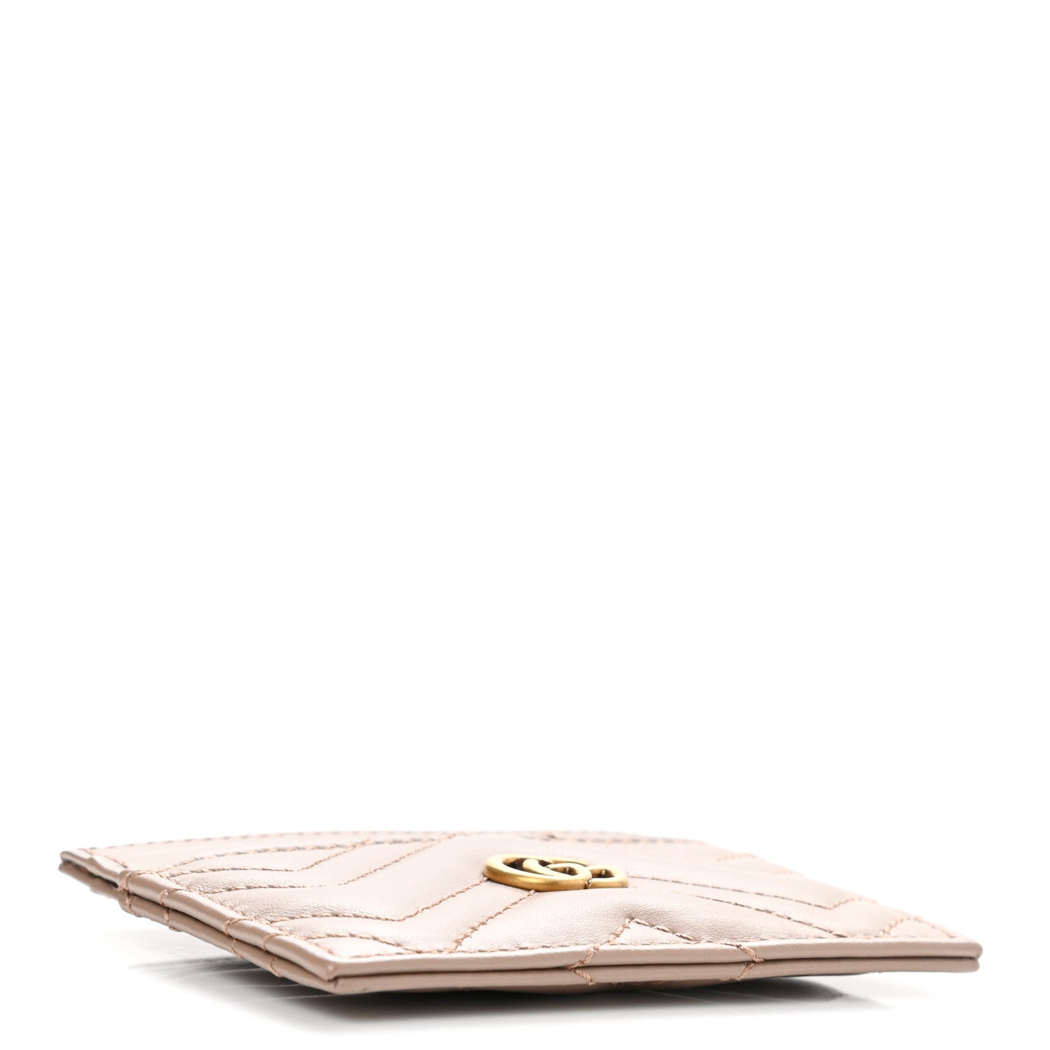 Gucci Calfskin Matelasse GG Marmont Card Holder Porcelain Rose 4 of 7
