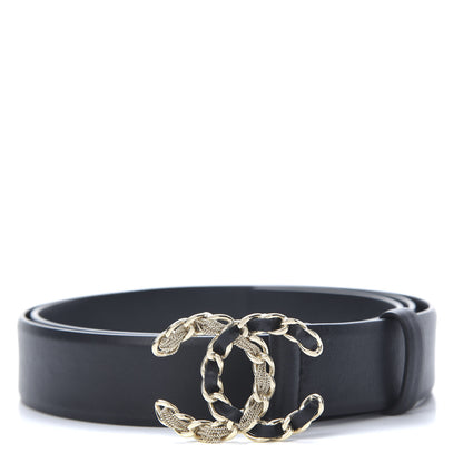 Chanel Calfskin CC Chain Belt 95 38 Black 1 of 8