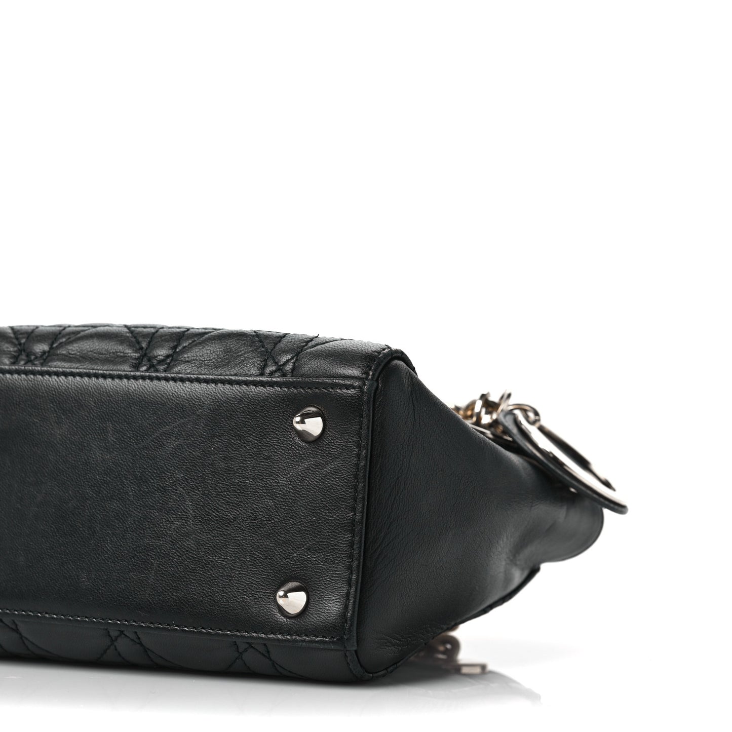 Lambskin Cannage Lady Dior Double Chain Bag Black