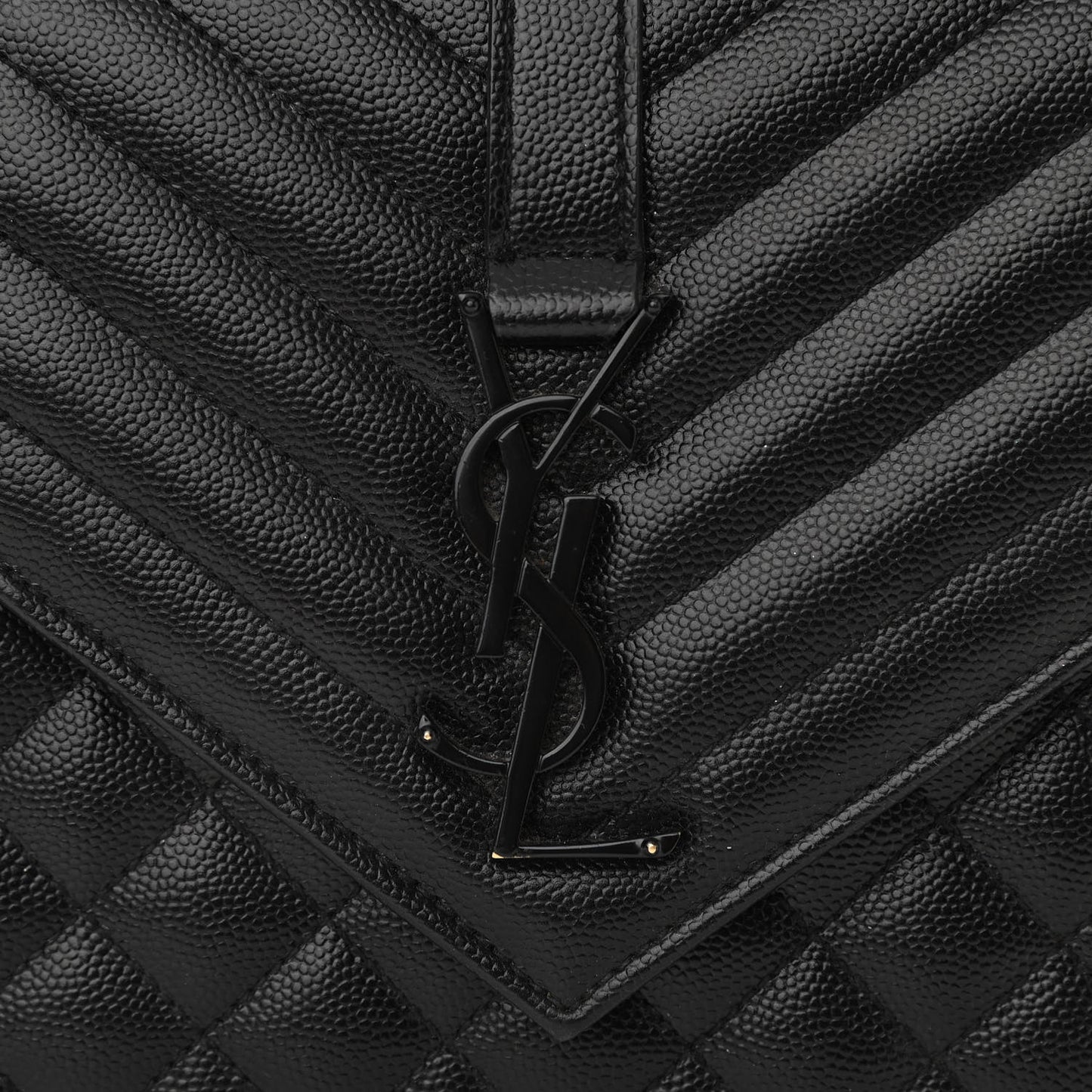 Grain De Poudre Textured Mixed Matelasse Triquilt Medium Monogram Satchel Black