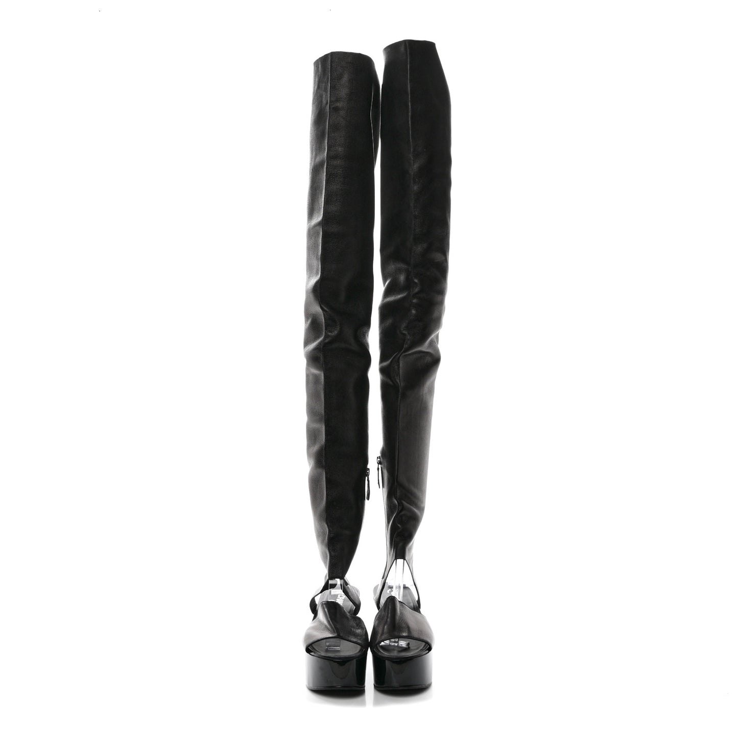 Calfskin CC Over The Knee Boots 40 Black