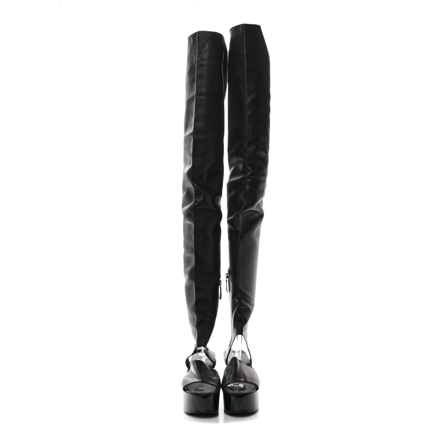 Chanel Calfskin CC Over The Knee Boots 40 Black 2 of 14