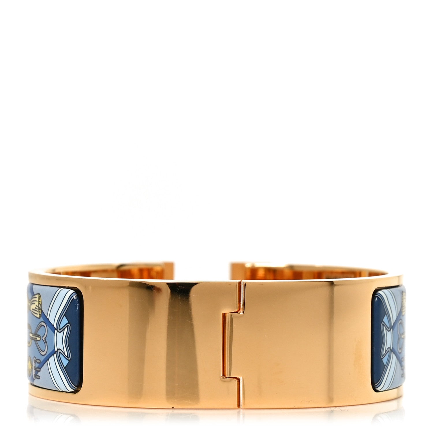 Hermes Enamel Printed Wide Bouquets Selliers Clic Clac H Bracelet PM Ecume 3 of 4