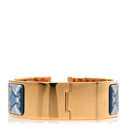 Hermes Enamel Printed Wide Bouquets Selliers Clic Clac H Bracelet PM Ecume 3 of 4