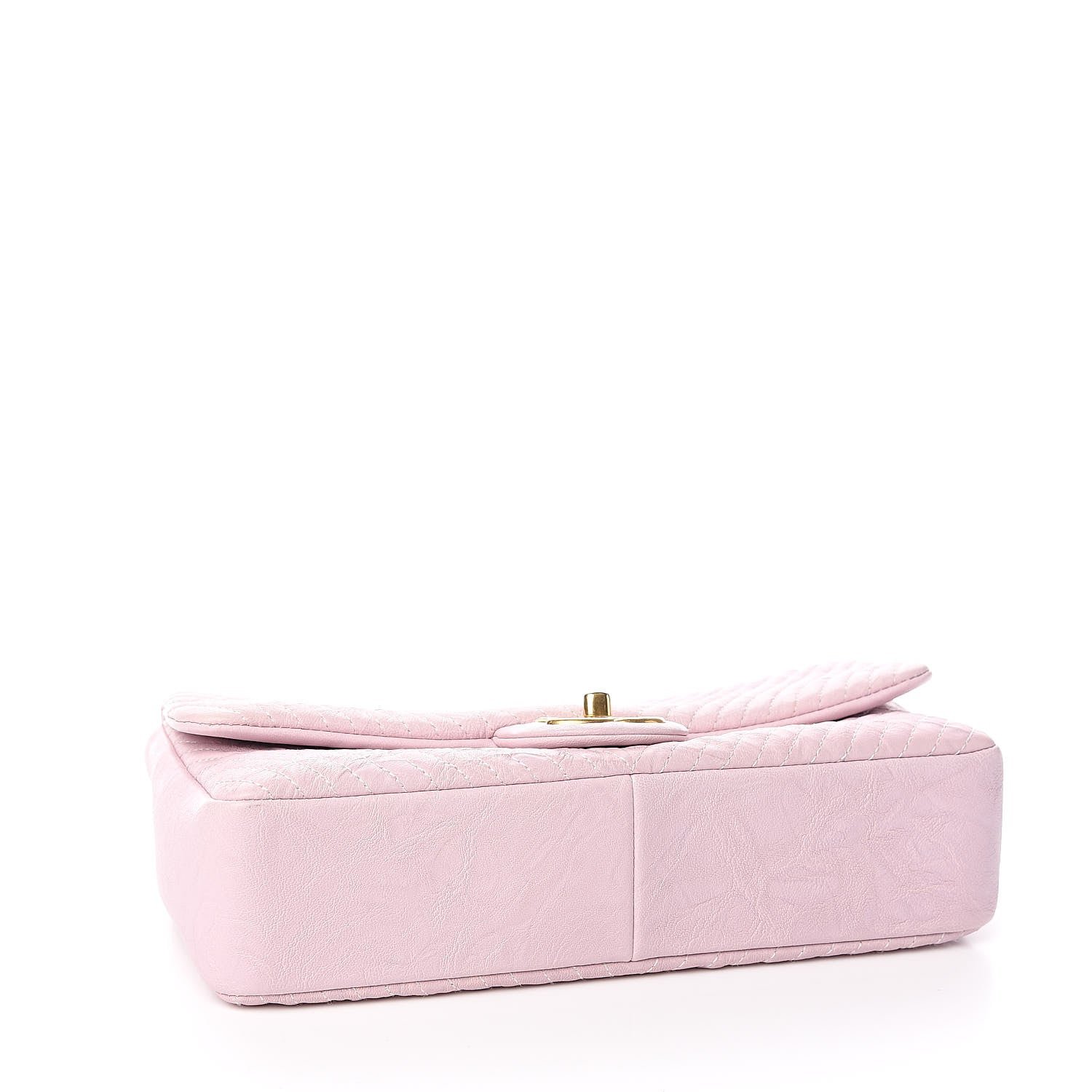 Chanel Wrinkled Lambskin Chevron Quilted Medium Flap Light Pink 4 of 11