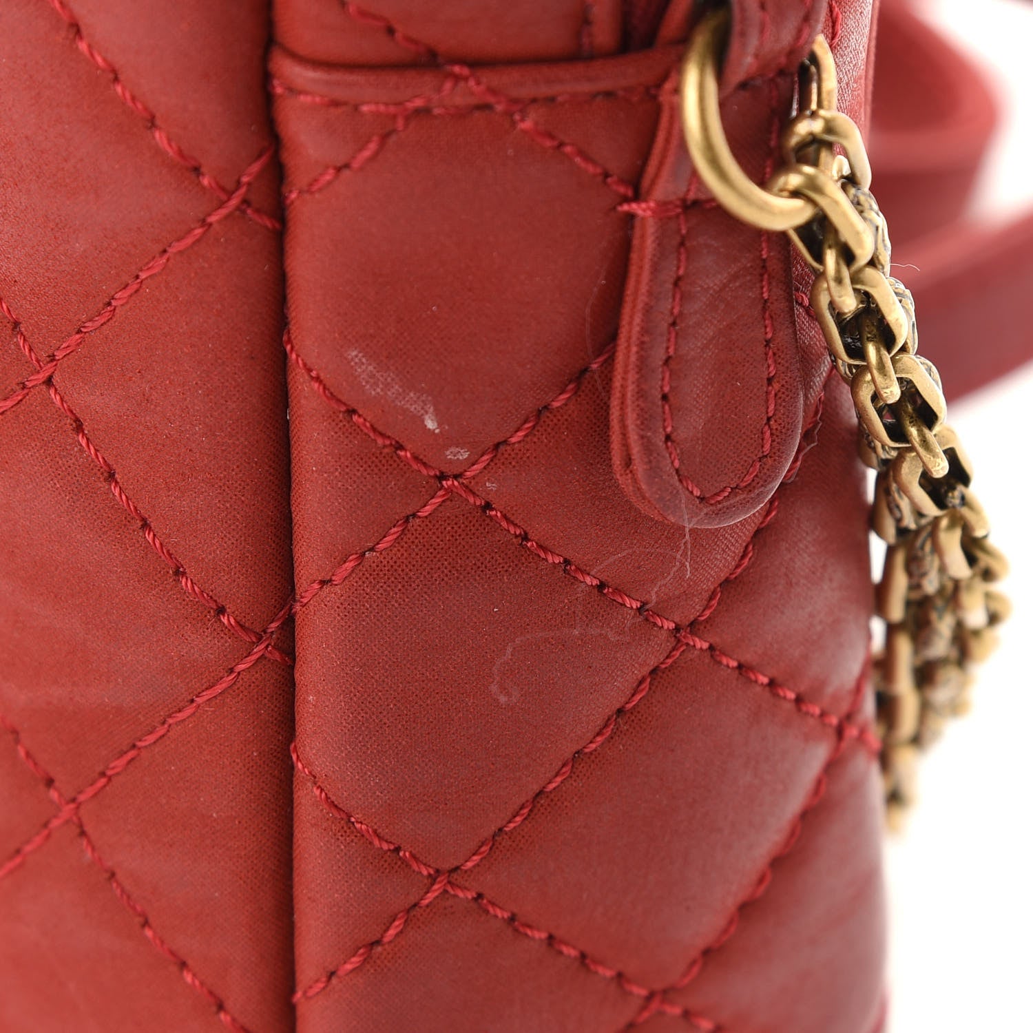 Chanel Iridescent Calfskin Quilted Reissue Camera Case Red 11 of 11