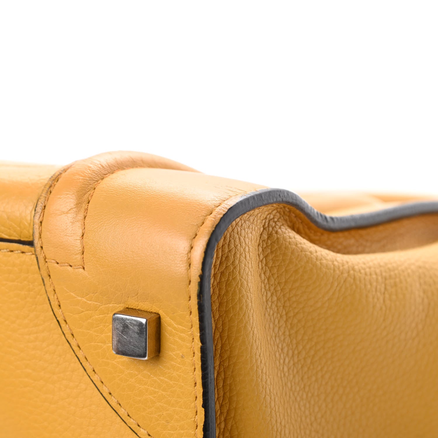 Celine Drummed Calfskin Mini Luggage Ocre 10 of 17