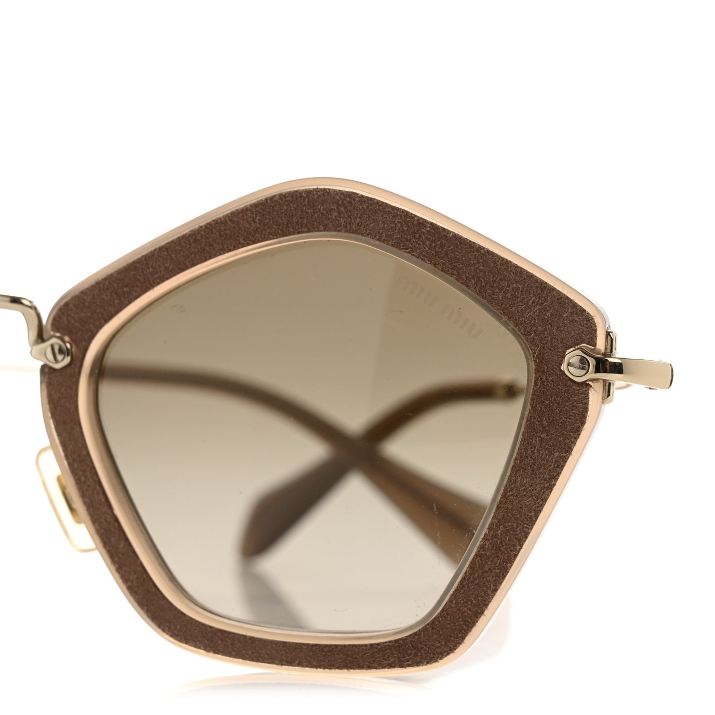 Acetate Suede Geometric Sunglasses SMU06O Dark Rose