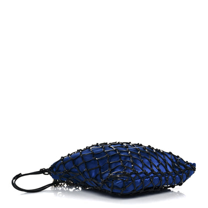 Prada Rete Stampato Bocche Tote Blue Black 3 of 8