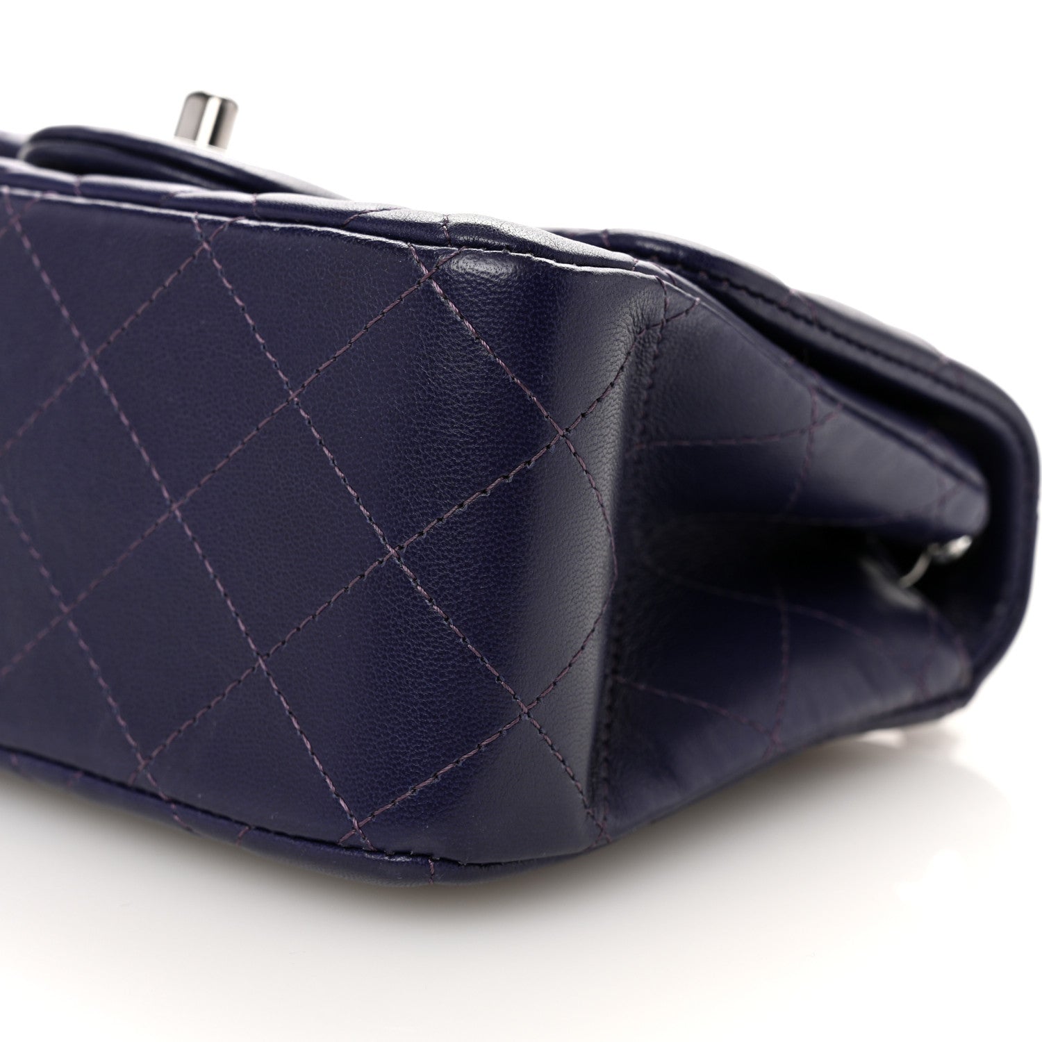 Chanel Lambskin Quilted Mini Square Flap Dark Purple 10 of 11