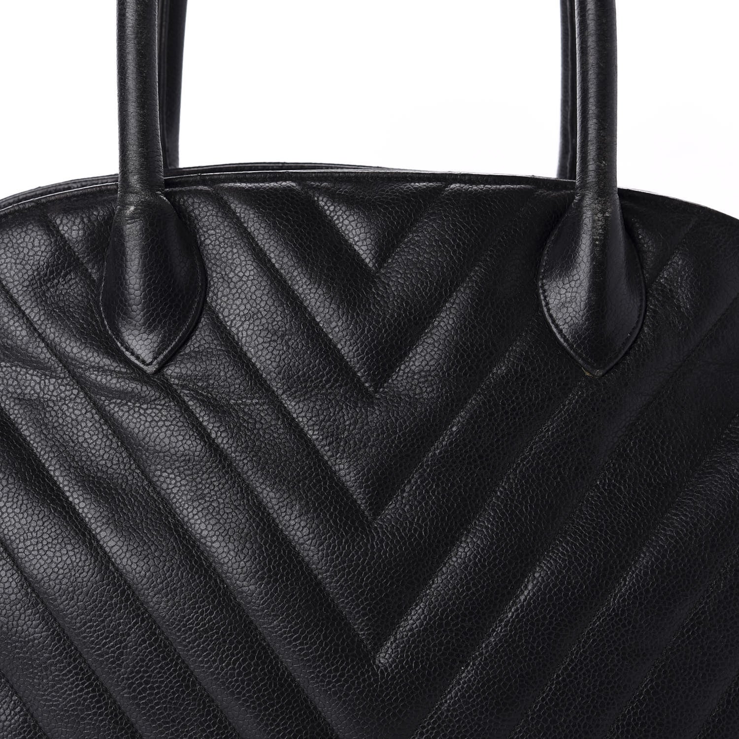 Chanel Caviar Chevron Top Handle Bag Black 17 of 17