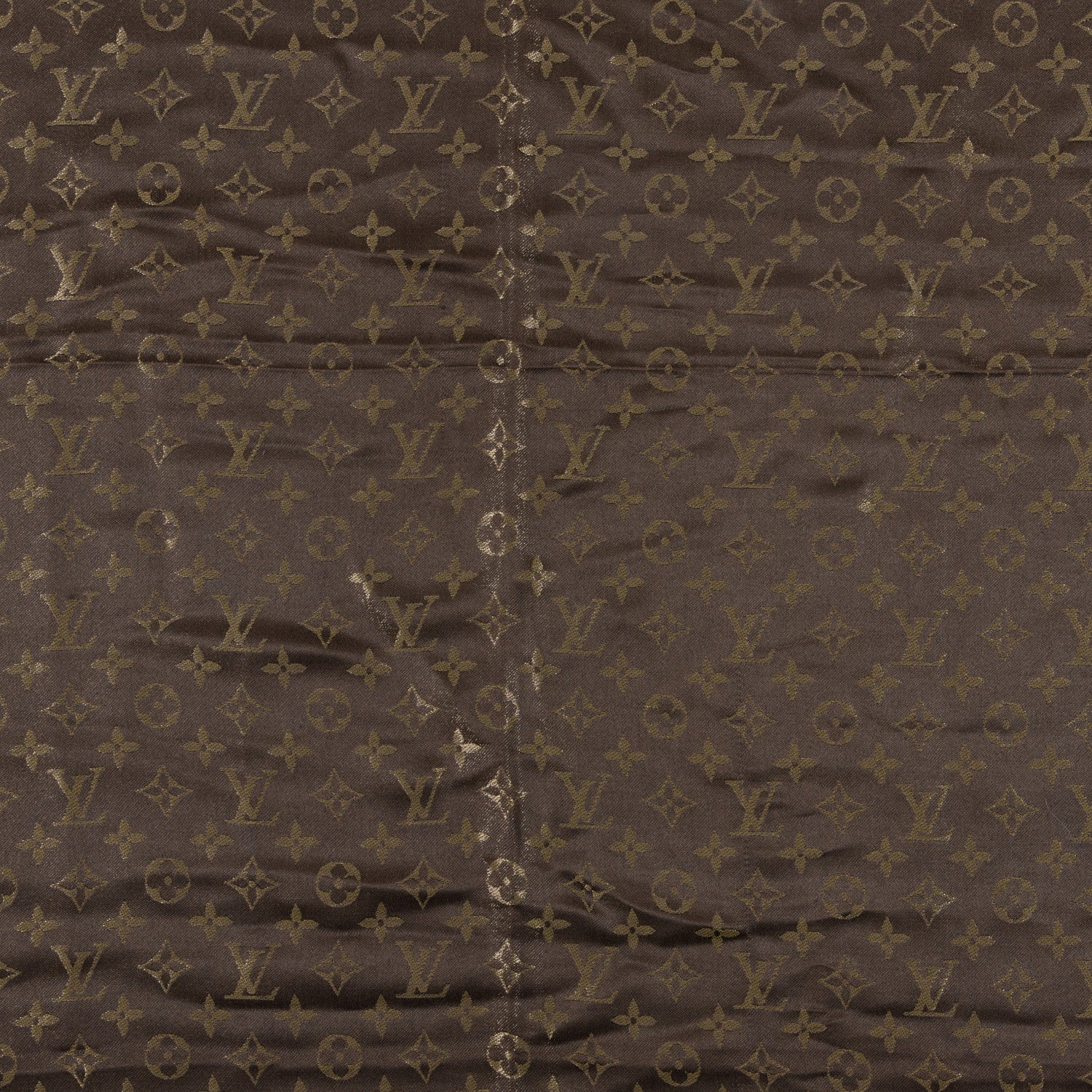 Louis Vuitton Silk Lurex Wool Monogram Shine Shawl Brown 2 of 4