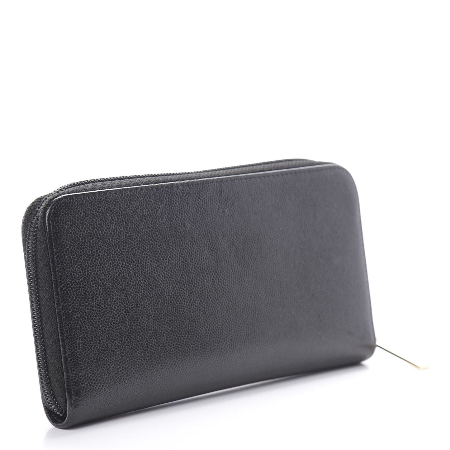 Caviar Large Timeless CC Zip Around Wallet Black