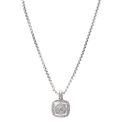 David Yurman Sterling Silver 14K Yellow Gold Pave Diamond 11mm Petite Albion Necklace 1 of 6