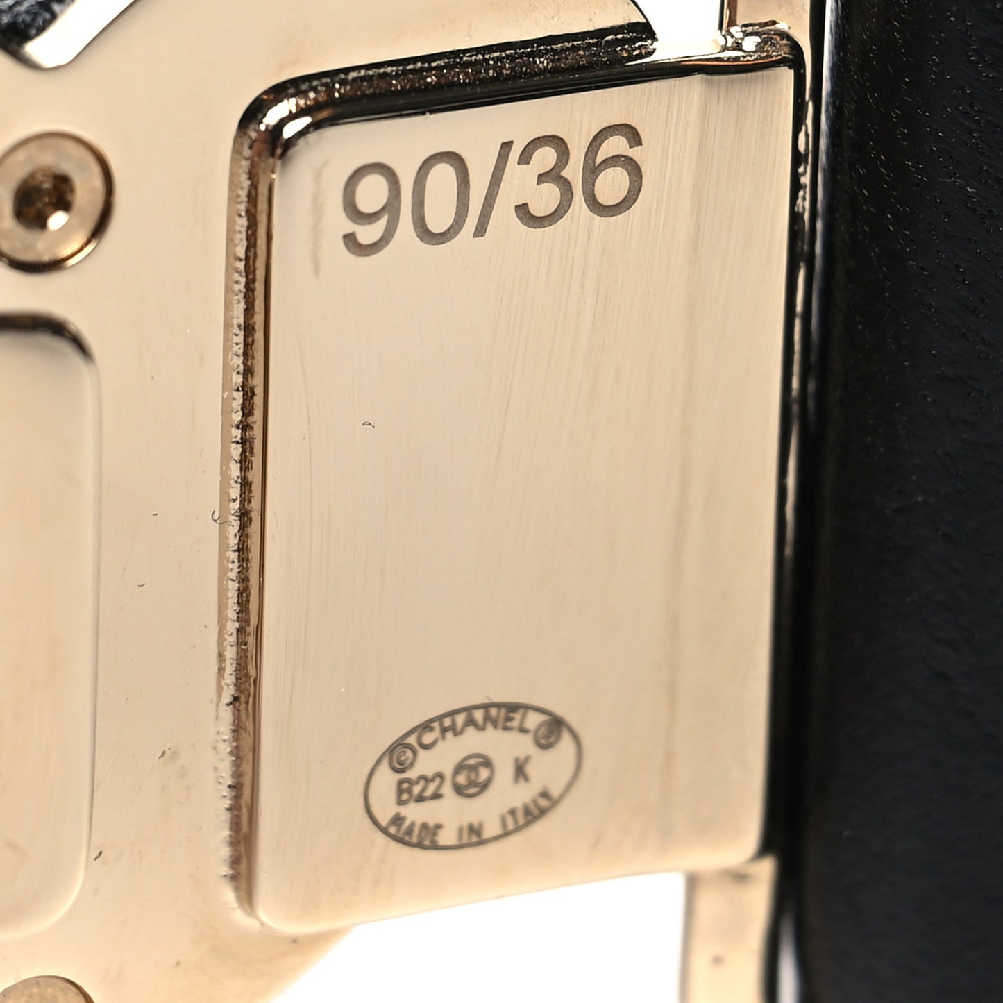 Calfskin CC Heart Belt 90 36 Black