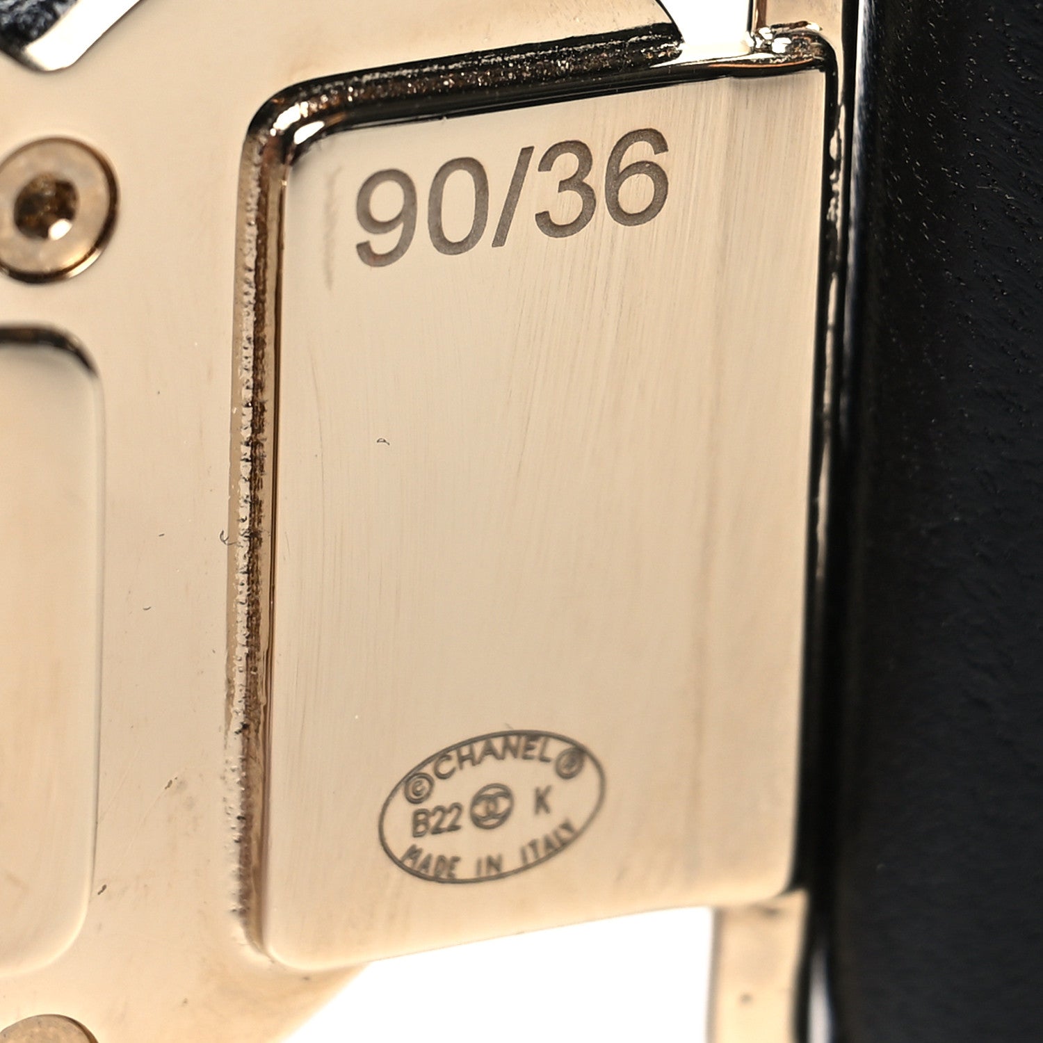 Chanel Calfskin CC Heart Belt 90 36 Black 3 of 4
