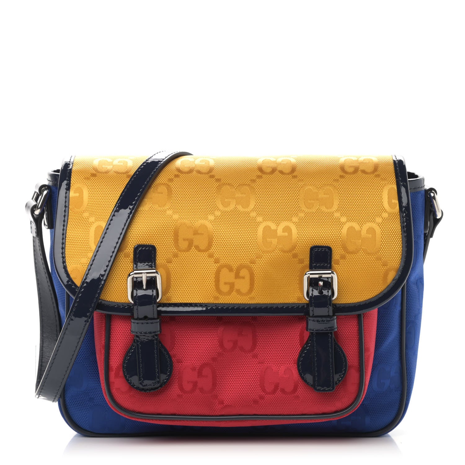 Gucci Monogram GG Childrens Messenger Bag Yellow Blue Red 1 of 11