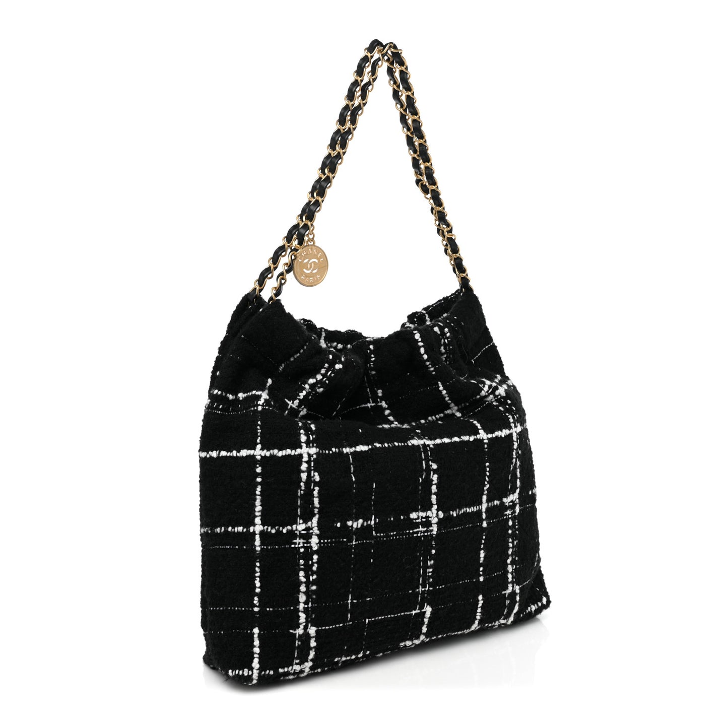 Wool Tweed Quilted Chanel 22 Black Multicolor