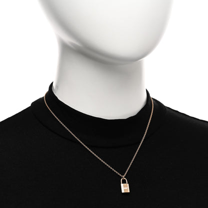Hermes 18K Rose Gold Diamond Amulettes Cadenas Pendant Necklace 2 of 5