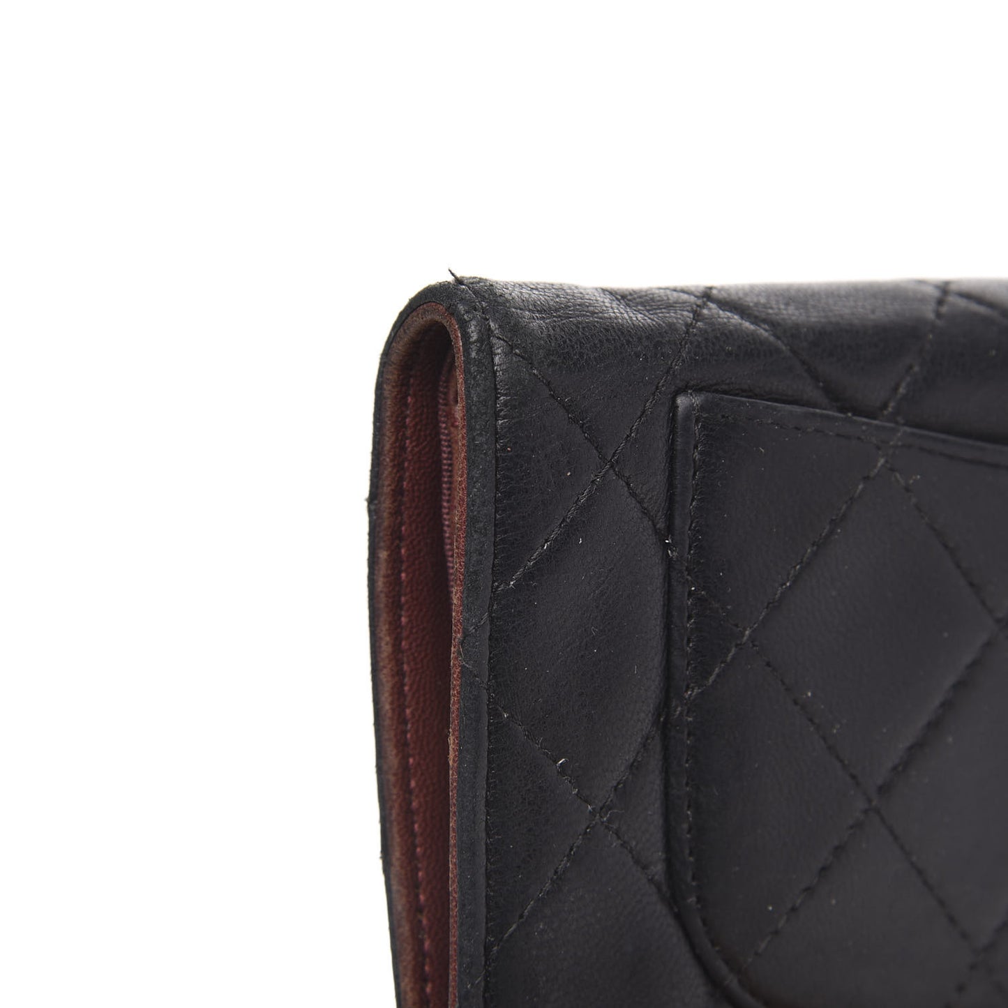 Lambskin Quilted Yen Wallet Black