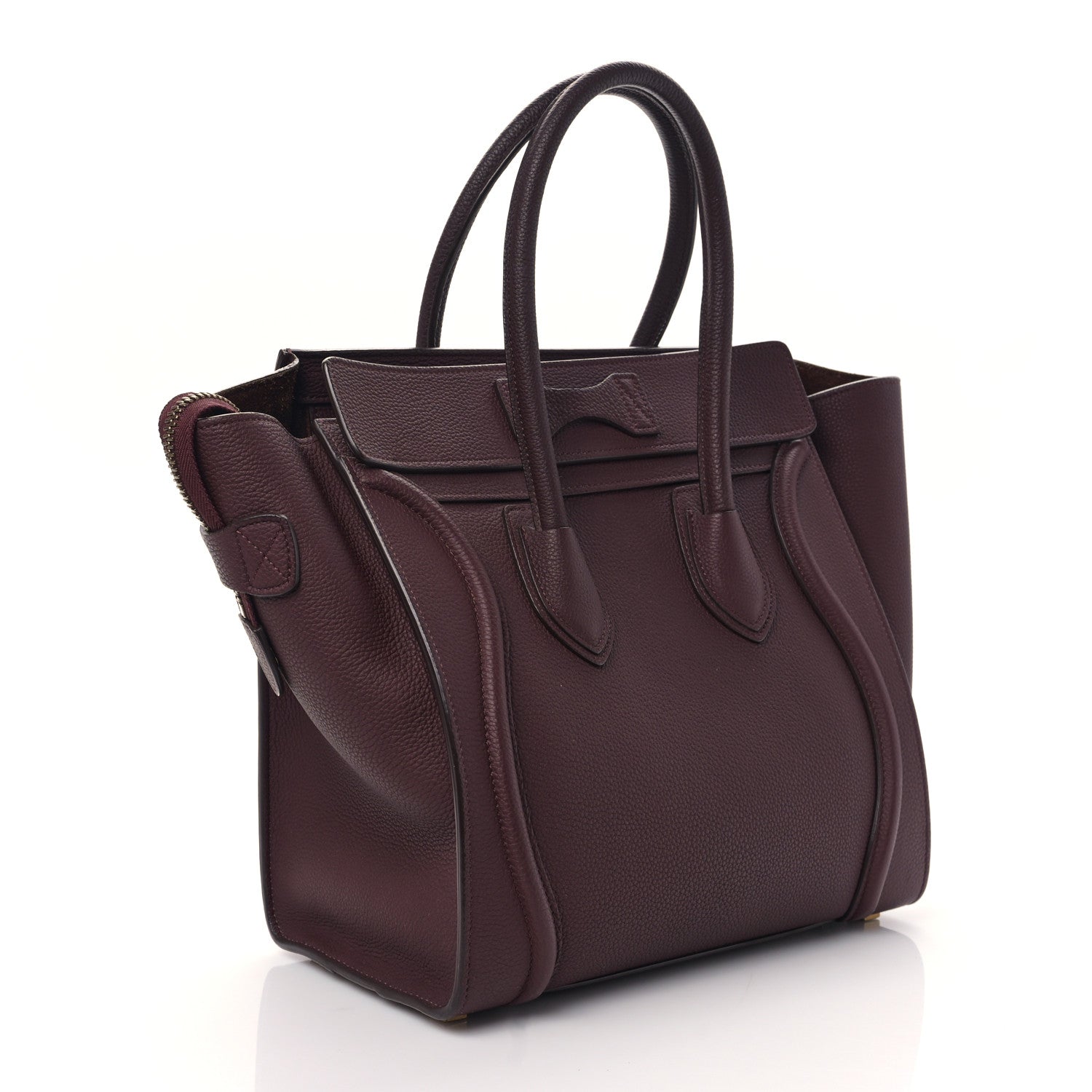 Celine Drummed Calfskin Micro Luggage Light Burgundy 2 of 7