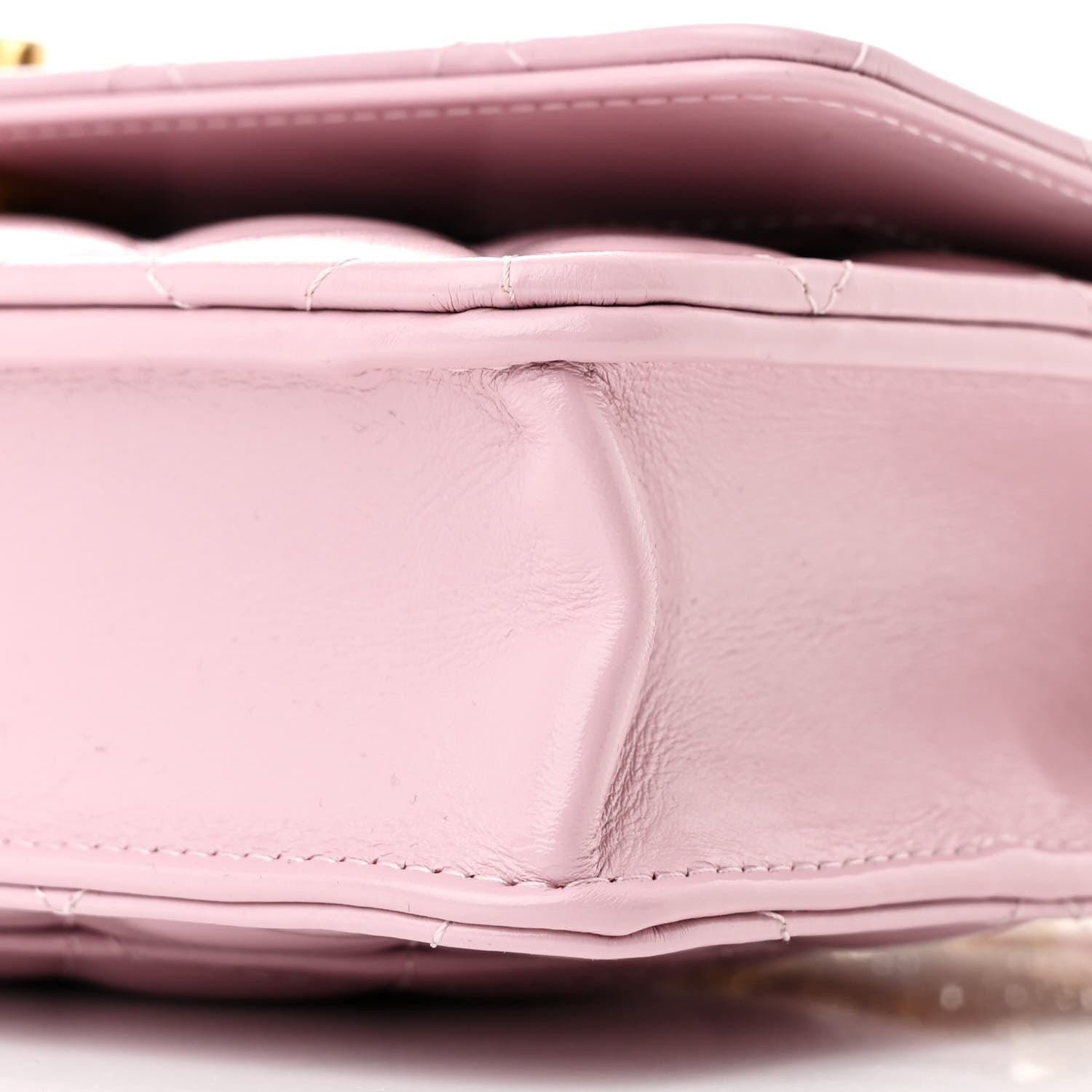 Chanel Shiny Calfskin Quilted Wallet on Chain WOC Pink 11 of 12