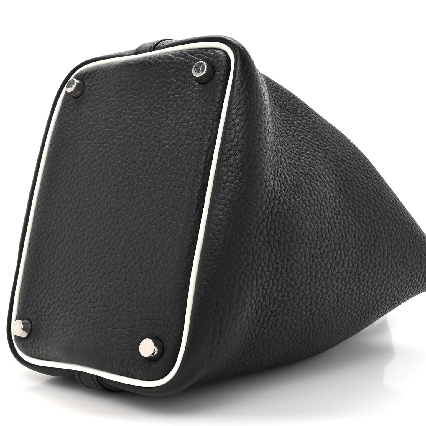 Taurillon Clemence Epsom Eclat Picotin 18 PM Black White
