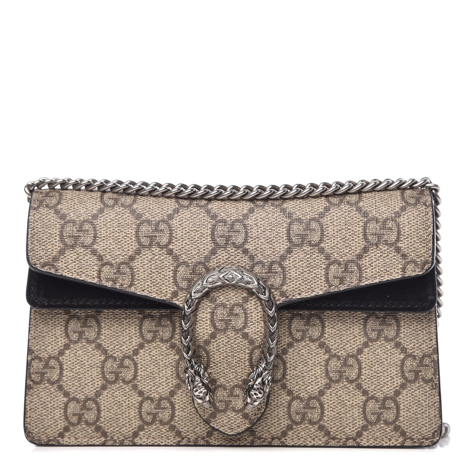 Gucci GG Supreme Monogram Super Mini Dionysus Shoulder Bag Black 1 of 7