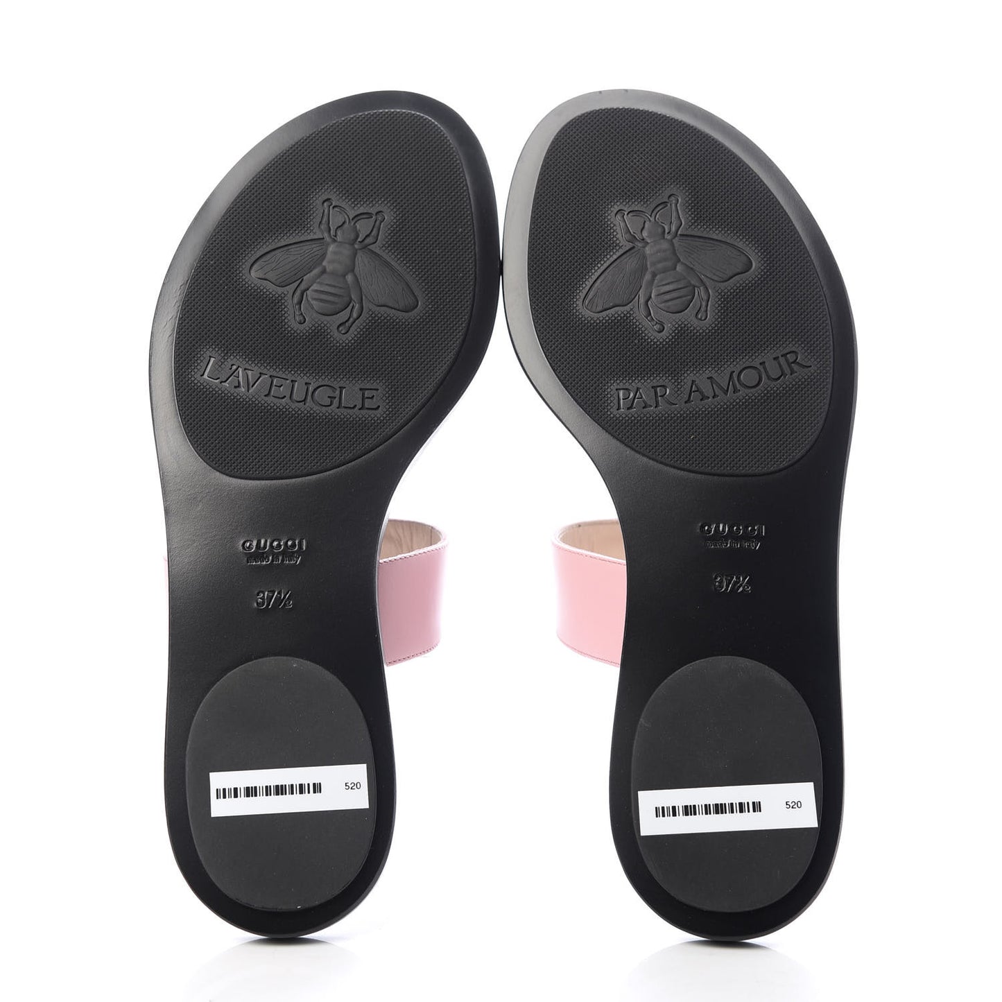 Calfskin GG Marmont Thong Sandals 37.5 Wild Rose