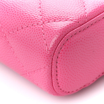 Chanel Caviar Quilted Small Vertical Coco Beauty Vanity Case With Chain Pink 9 of 10