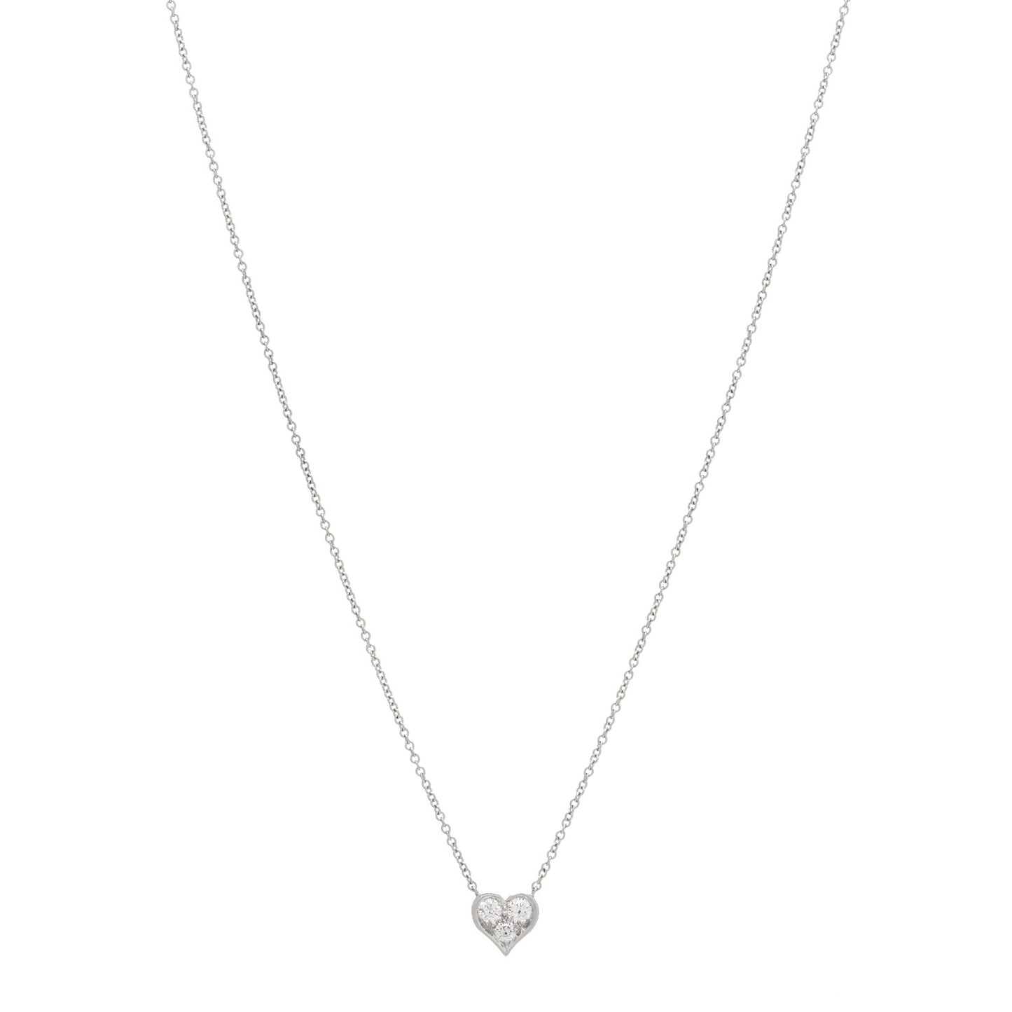 Platinum Diamond Heart Pendant Necklace