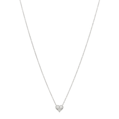 Tiffany Platinum Diamond Heart Pendant Necklace 1 of 6