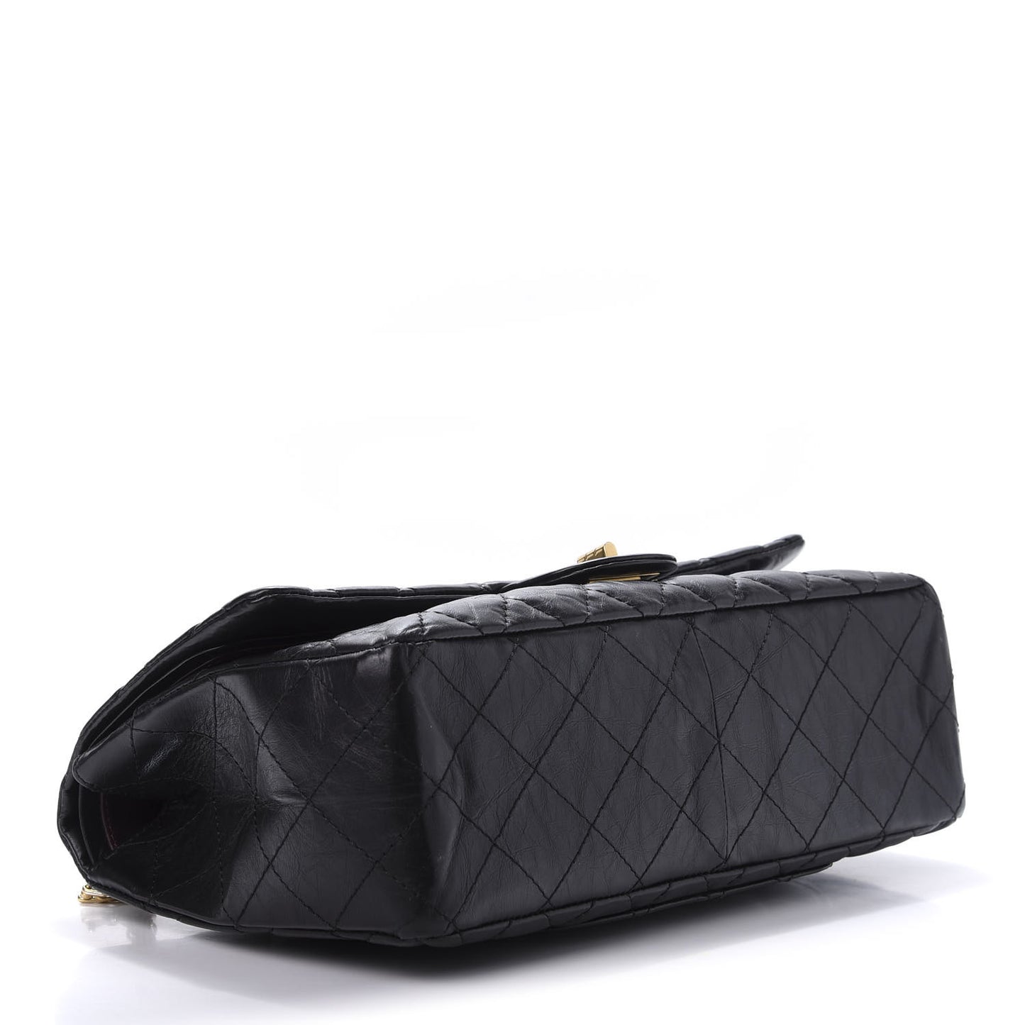 Crumpled Calfskin Quilted 2.55 Reissue 227 Flap Black