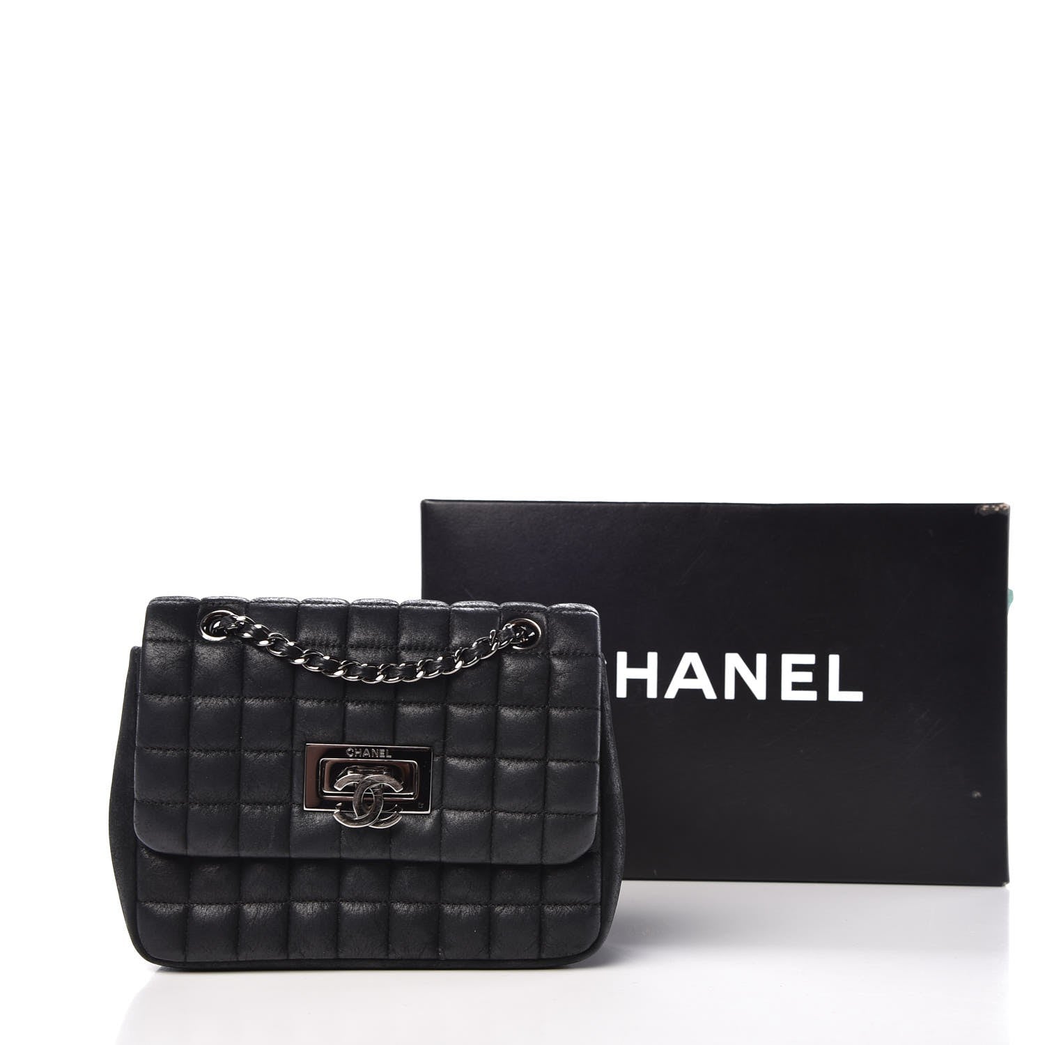 Chanel Iridescent Calfskin Square Quilted Mini Flap Black 12 of 12