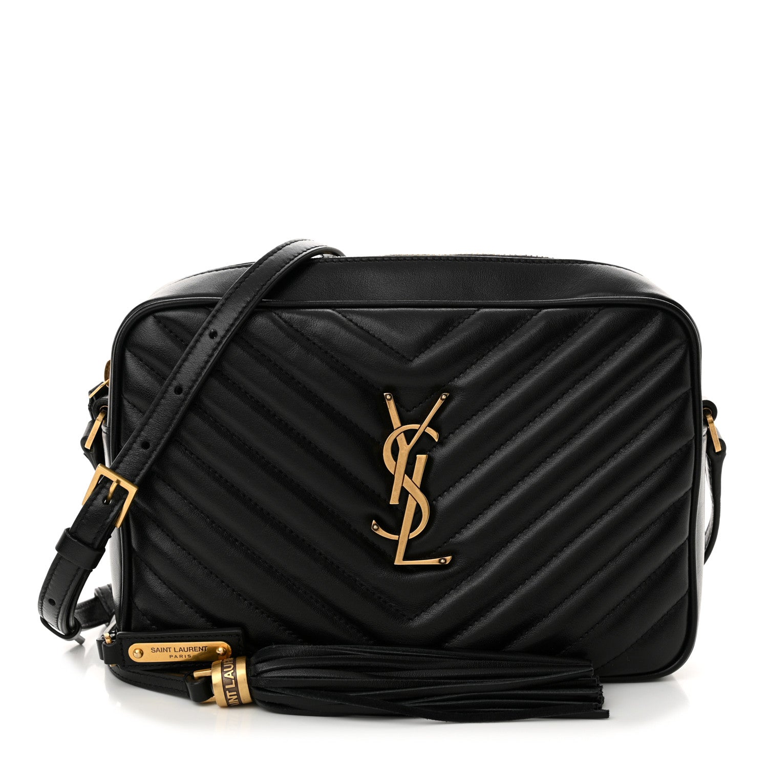 Saint Laurent Calfskin Matelasse Monogram Lou Camera Bag Black 1 of 12