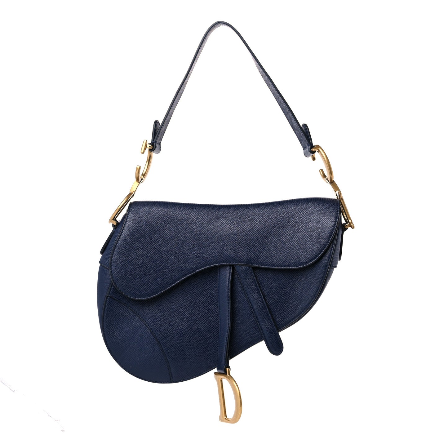 Grained Calfskin Saddle Bag Indigo