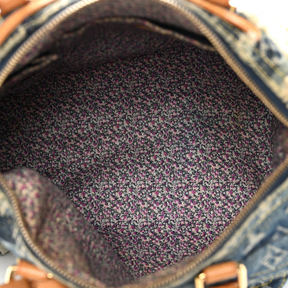 Louis Vuitton Denim Patchwork Speedy 30 Blue 5 of 14