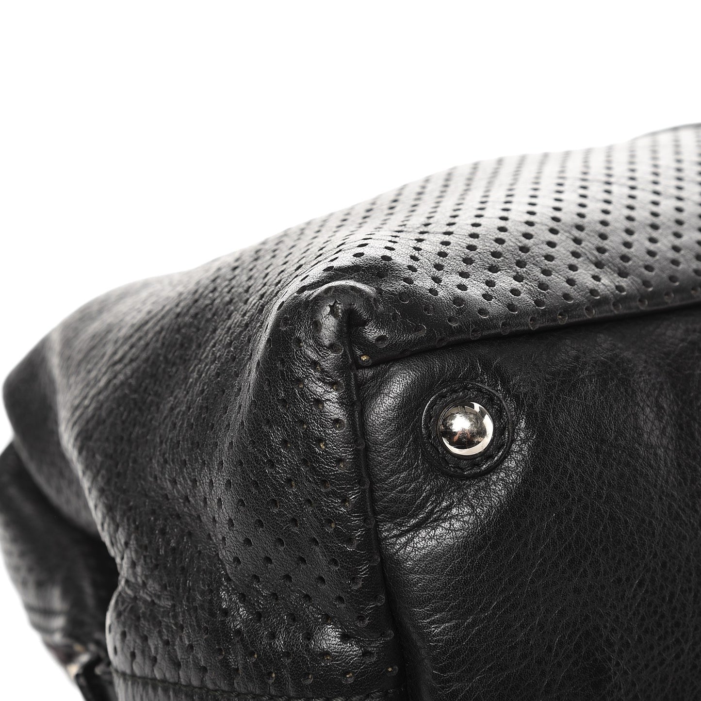 Perforated Calfskin Medium Easy Y Sac Black