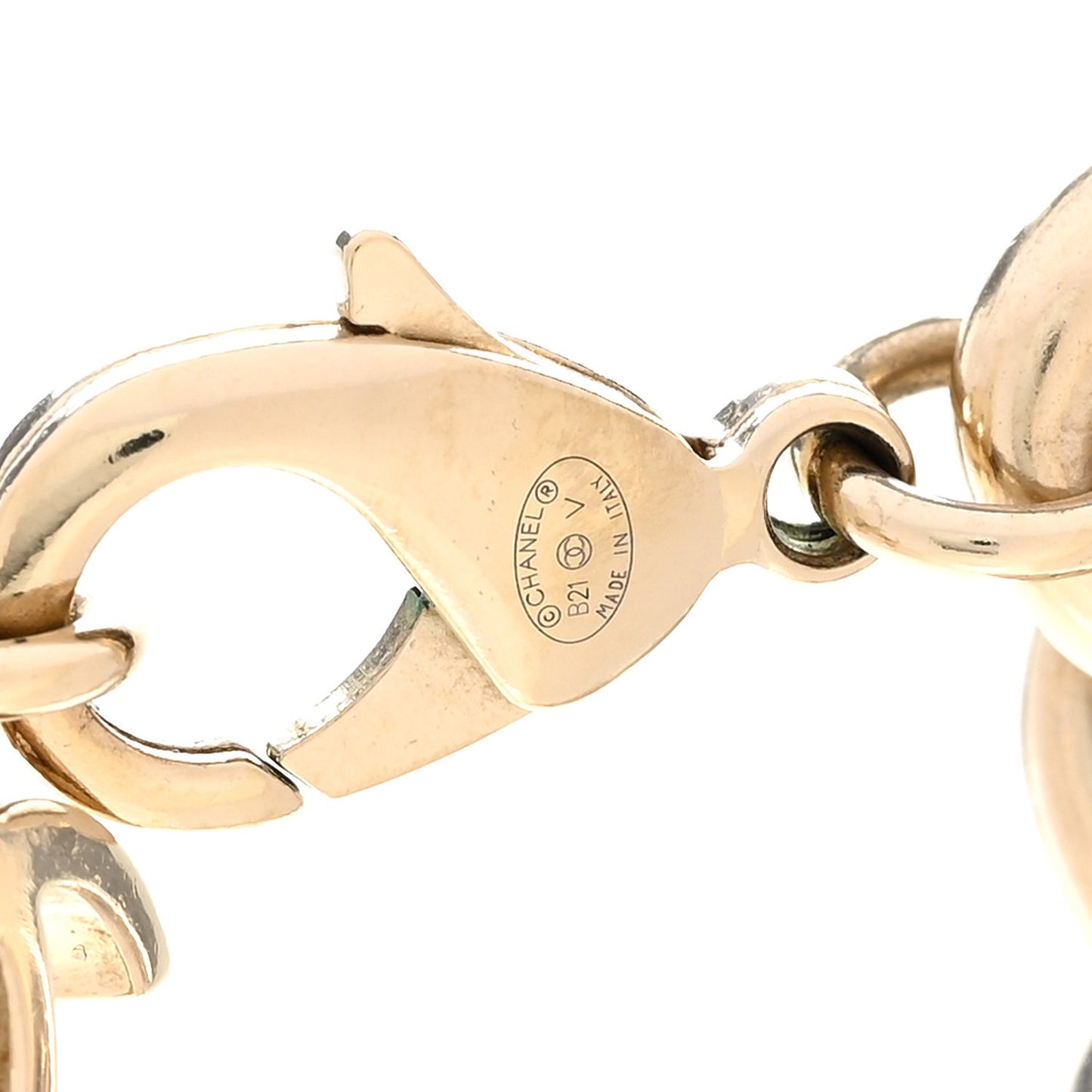 Crystal CC Chain Link Choker Necklace Gold