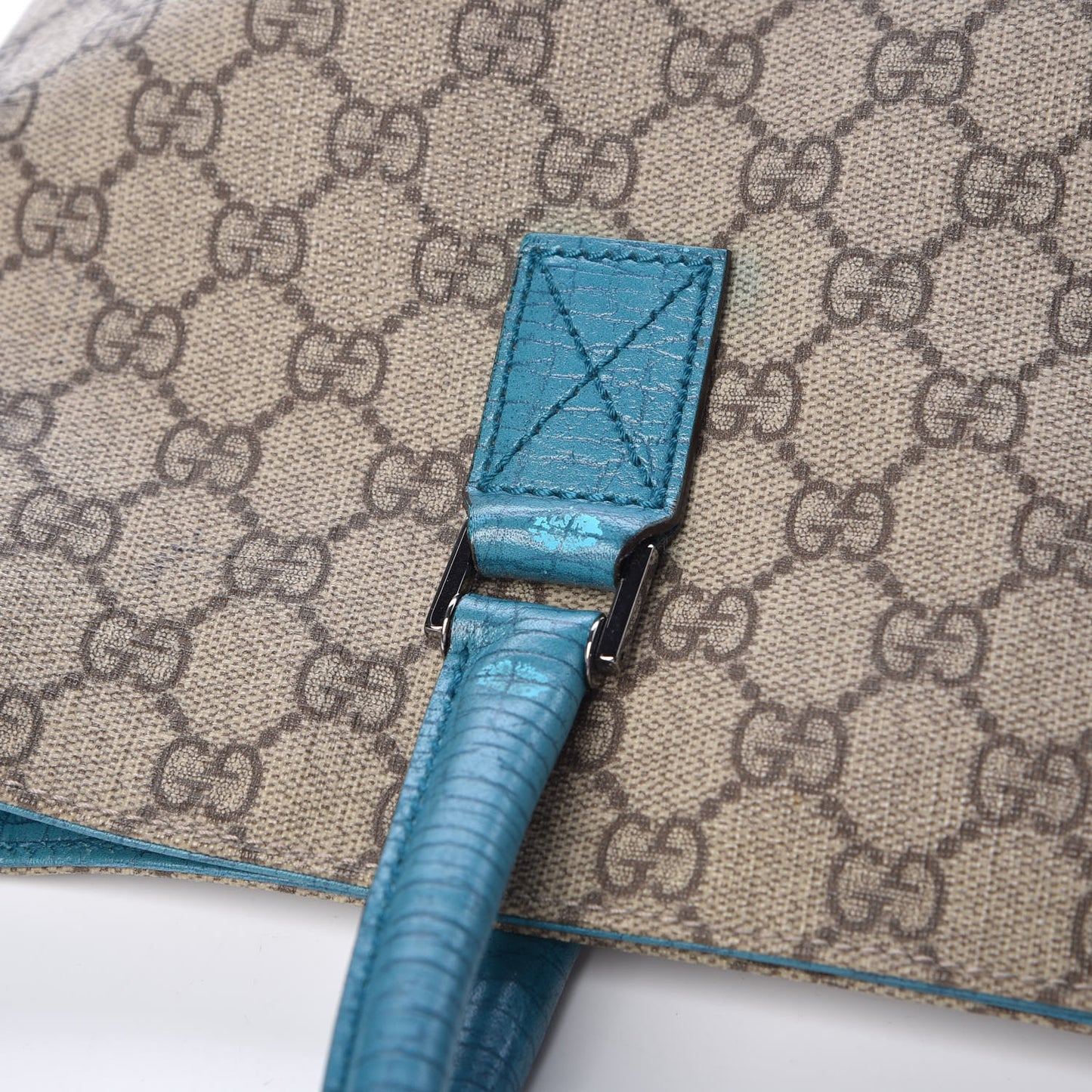 GG Plus Monogram Small Vertical Tote Turquoise