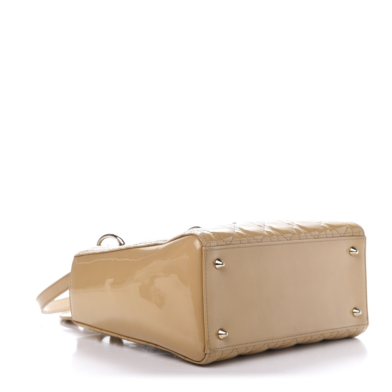 Christian Dior Patent Cannage Medium Lady Dior Beige 4 of 19