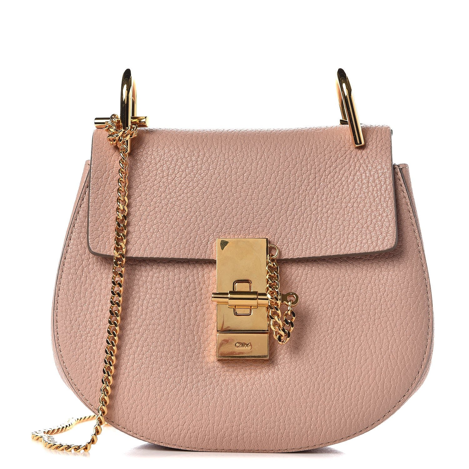 Chloe Grained Lambskin Mini Drew Shoulder Bag Cement Pink 1 of 7
