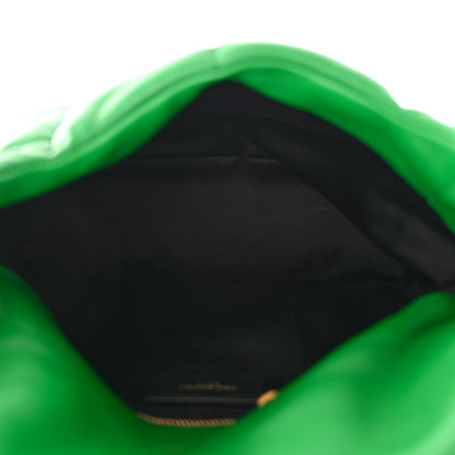 Saint Laurent Lambskin Quilted Small Loulou Puffer Monogram Chain Satchel New Vert 6 of 11